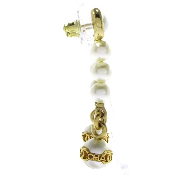 CHANEL - Gold Cream Hardware Fake Pearl Earrings 681-080625 - Picture 3 of 8